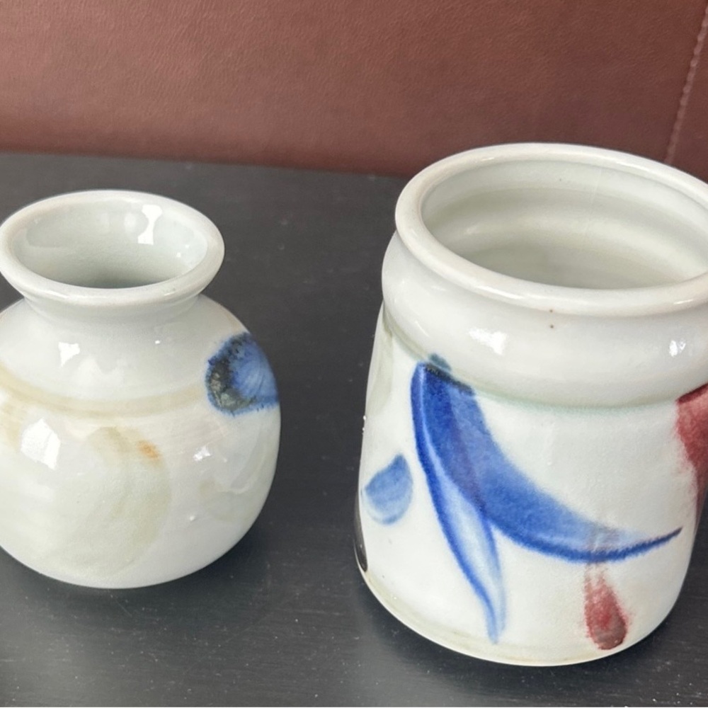 Hand-Painted Jon R Zimmer pottery Vases (signed)